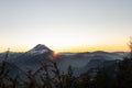 the sun is setting in austrias lower alps Royalty Free Stock Photo