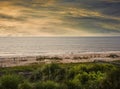 Sun Setting on the Beach in Amelia Island, Florida Royalty Free Stock Photo