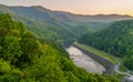 Sunset over the Little Tennessee River Royalty Free Stock Photo