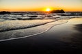 Sun Setting Behind a Seastack on the Oregon Coast