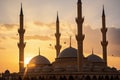 Sunset Silhouette of Mosque Minarets
