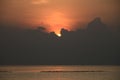 Sun Setting Behind Tropical Clouds Formation over Pacific Ocean