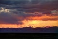 A vivid Sunset over a high mountain desert. Royalty Free Stock Photo