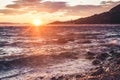 Sun setting in Croatia Royalty Free Stock Photo