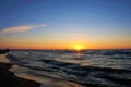 Sunset on Lake Michigan at Holland State Park Royalty Free Stock Photo