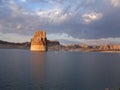 The sun setting at lake powell, utah