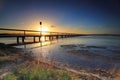 Sun Setting at Long Jetty, Australia Royalty Free Stock Photo