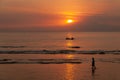 Sun setting over Indonesian fishermen - looking from Lombok towards Bali