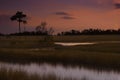 Sun setting over Marsh land in Northern Florida Royalty Free Stock Photo