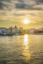 Sun setting over the Port of Monopoli, Italy Royalty Free Stock Photo