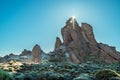 Sun is setting over Roques de GarcÃÂ­a. Unique landscape of Teide National Park Tenerife Island