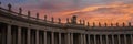 Sun Setting Over the 140 Statues in Vatican City, Rome