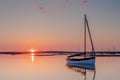 Sun setting on a Sailboat Royalty Free Stock Photo