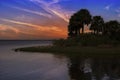 Sun Setting on Saint Marks National Wildlife Refuge in Tallahassee, Florida Royalty Free Stock Photo