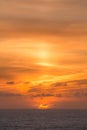 Fiery Sunset on the North Cornwall Coast Royalty Free Stock Photo