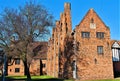 Sun and shadows cast across Gainsborough Old Hall 5, Lincolnshire. Royalty Free Stock Photo