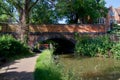 sun and shadows on the Oxford canal bridge Royalty Free Stock Photo