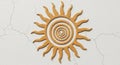 Sun-shaped decorative element with spiral design at the center, featuring multiple Royalty Free Stock Photo
