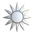 Sun-Shaped Decorative Mirror With Metallic Frame. Modern Home Decor And Interior Design Element Isolated On Transparent Royalty Free Stock Photo