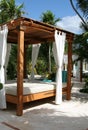 Sun Shelter Resort Bed Royalty Free Stock Photo