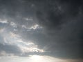 Sun shine in the dark cloud Royalty Free Stock Photo