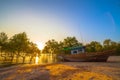 Sunset over mangrove forest during high tide at Klong Mudong Phuket