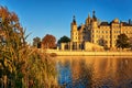 The sun shines on Schwerin Castle. Germany Royalty Free Stock Photo