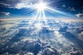 Sun Shining Above Clouds in the Sky Royalty Free Stock Photo