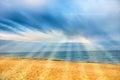 Sun shining above tropical beach Royalty Free Stock Photo