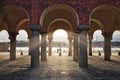 The arches from the courtyard of the City Hall in Kungsholmen island, Stockholm Royalty Free Stock Photo