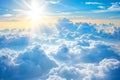 Sun Shining Above Clouds in Sky Royalty Free Stock Photo