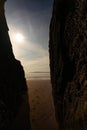 Cave entrance under St Catherine's Island, Tenby Royalty Free Stock Photo