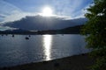 Sun Shining Through the Clouds Near Ben Nevis Royalty Free Stock Photo
