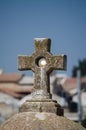Sun shining through the cross on the rooftop of the St. John the Baptist church in Jerusalem, Israel