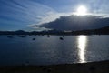 Sun Shining on the Loch In Front of Ben Nevis Royalty Free Stock Photo