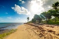 Sun shining over Le Moule shore in Guadeloupe Royalty Free Stock Photo