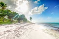 Sun shining over Le Moule shore in Guadeloupe Royalty Free Stock Photo