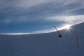 Sun over a slope in the Autrian mountains Royalty Free Stock Photo