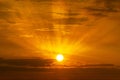 The sun shining on the sky at sunrise or sunset time background Royalty Free Stock Photo
