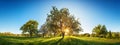 Idyllic rural landscape with clear blue sky Royalty Free Stock Photo