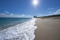 Sun shinning over beautiful Florida beach