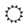 Sun silhouette icon set. Summer circle shape. Heat Royalty Free Stock Photo