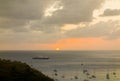 The sun sinking in admiralty bay, bequia Royalty Free Stock Photo
