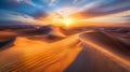 The Sun Sets Over Sand Dunes Royalty Free Stock Photo