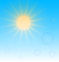 Sun on sky blue concept .Bokeh design Royalty Free Stock Photo