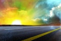 Sun sky clouds road Royalty Free Stock Photo