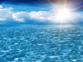 Sun sky clouds sea Royalty Free Stock Photo