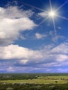 Sun sky clouds sunlight Royalty Free Stock Photo