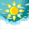 Sun in the sky. Good weather background. Vector Royalty Free Stock Photo