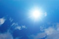 Soleil ciel et blanc nuages 